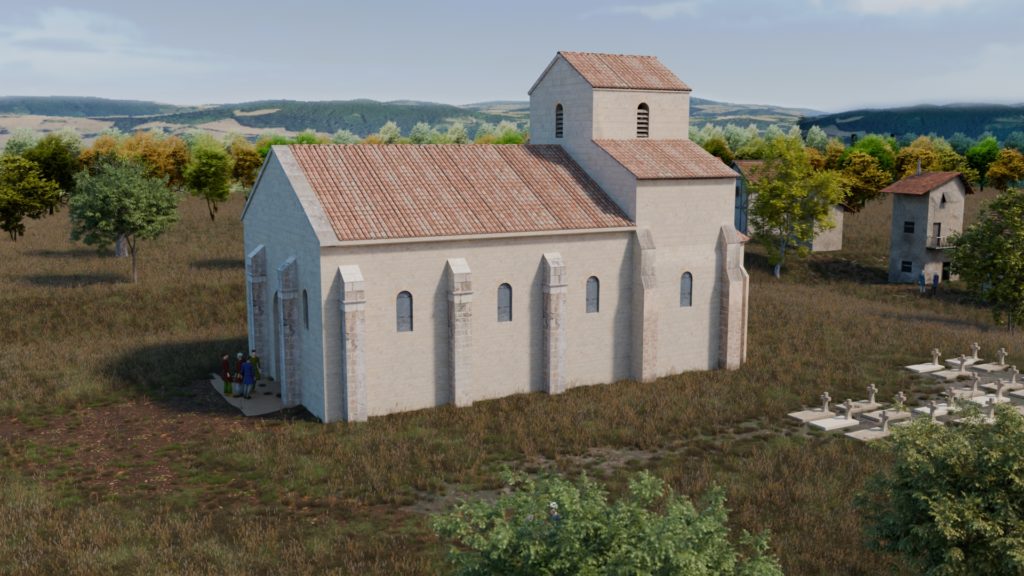 Eglise de Châtel-Montagne au 11e siècle. Restitution historique.